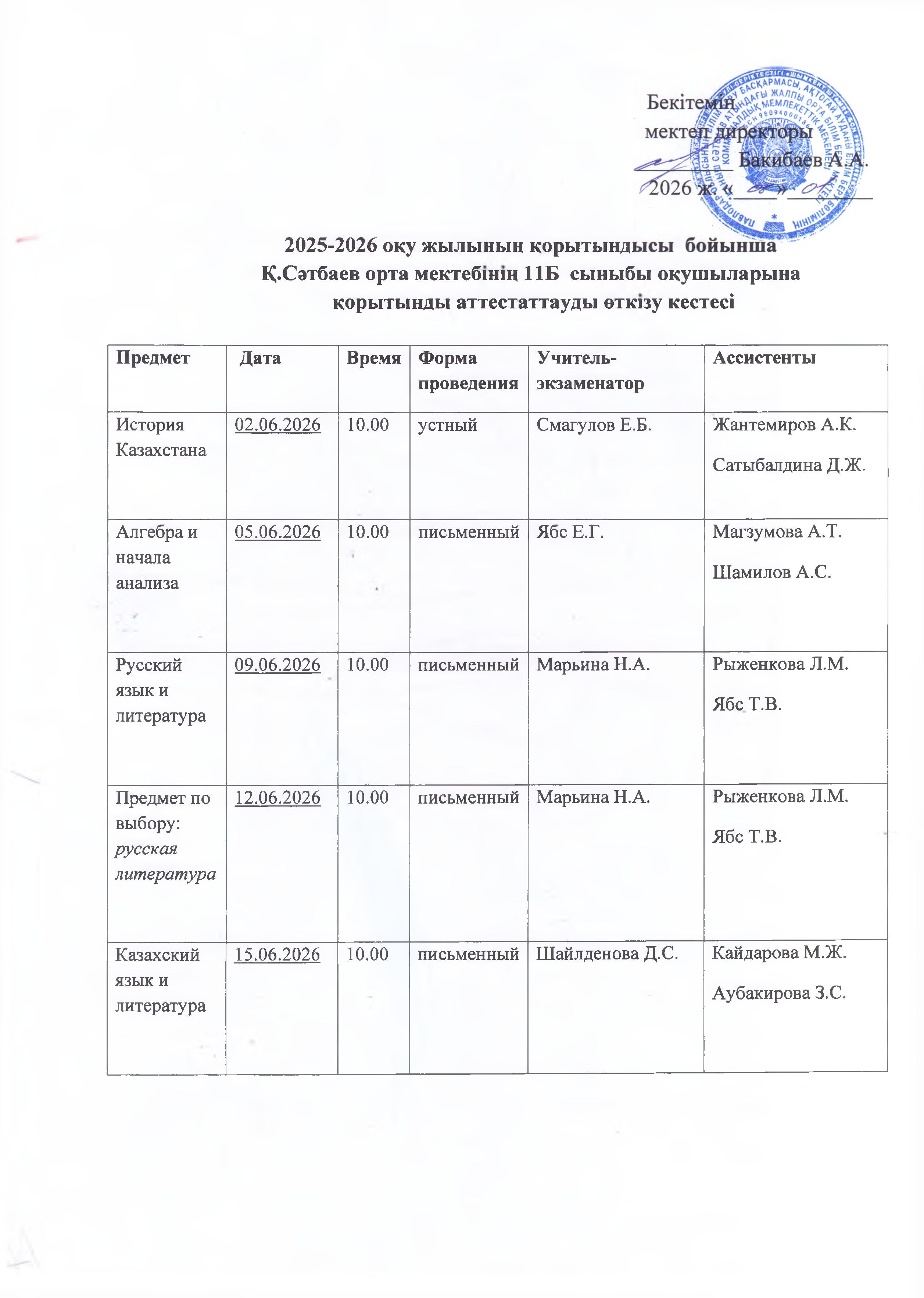 график проведения экзаменов 0001
